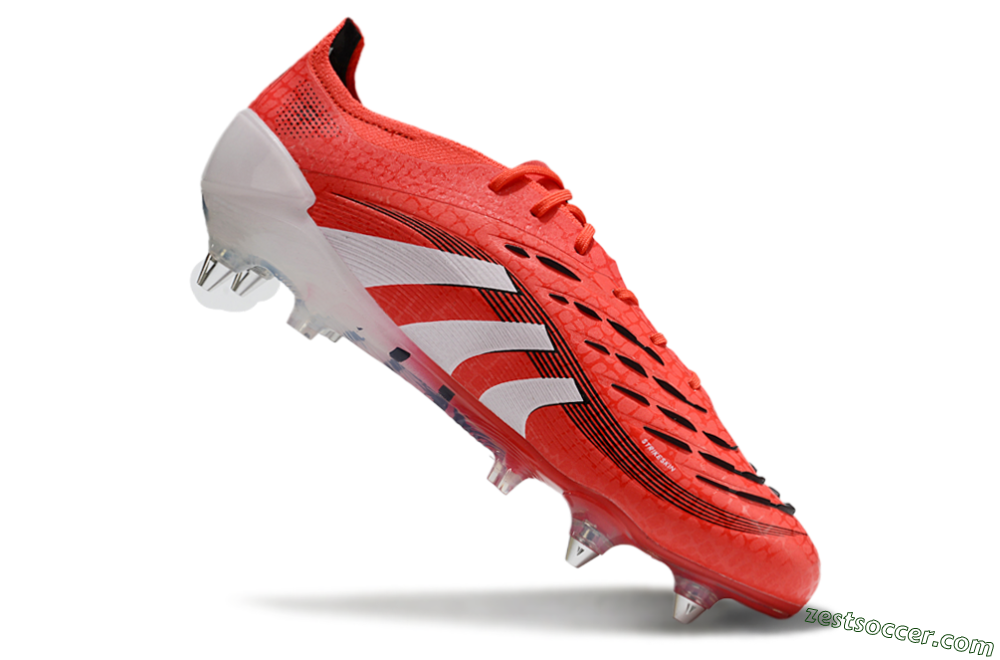 Adidas Predator 25 Elite SG Low-Tops Soccer Cleats - Red/White/Black 4