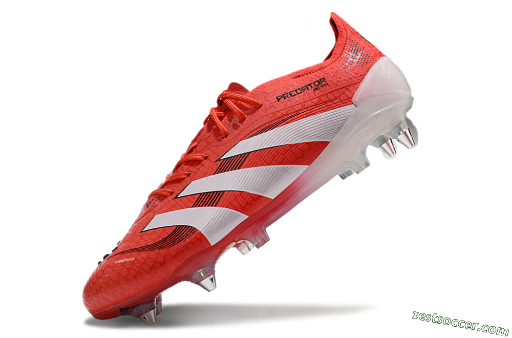 Adidas Predator 25 Elite SG Low-Tops Soccer Cleats - Red/White/Black 5
