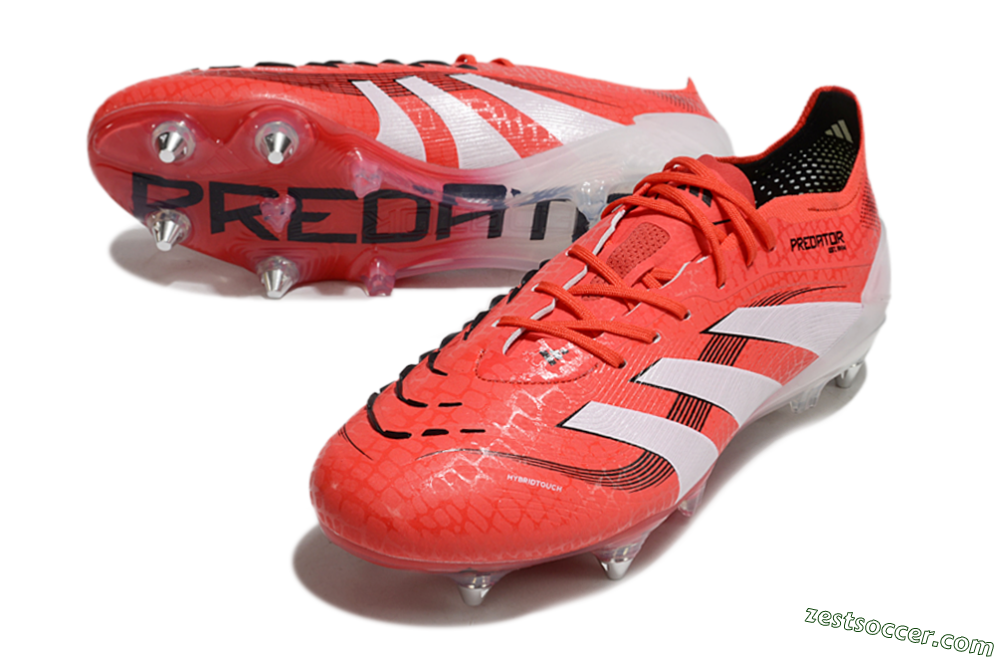 Adidas Predator 25 Elite SG Low-Tops Soccer Cleats - Red/White/Black 3