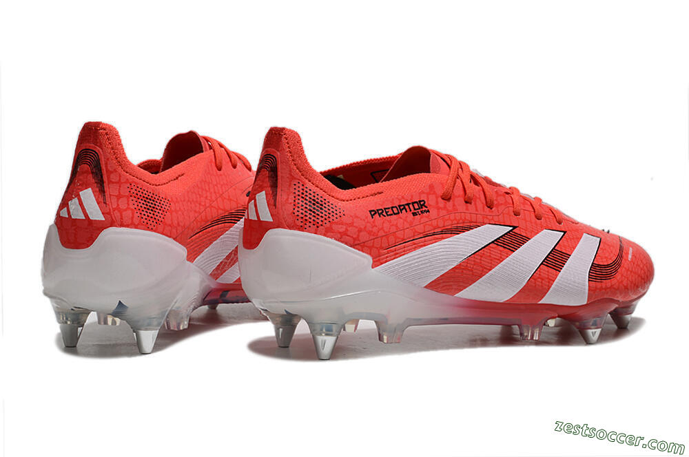 Adidas Predator 25 Elite SG Low-Tops Soccer Cleats - Red/White/Black 6
