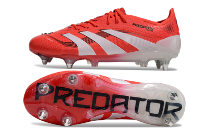 Adidas Predator 25 Elite SG Low-Tops Soccer Cleats - Red/White/Black