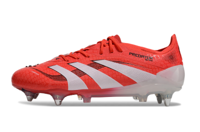 Adidas Predator 25 Elite SG Low-Tops Soccer Cleats - Red/White/Black
