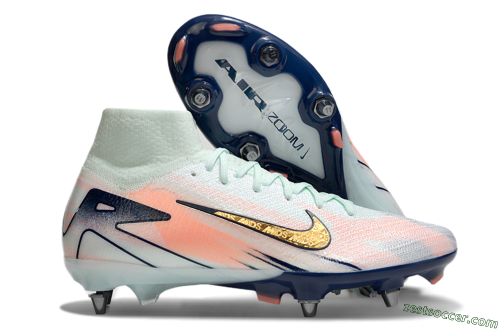 Nike Air Zoom Mercurial Superfly 10 Elite SG High-Tops Soccer Cleats - Jade/Gold/Red 0