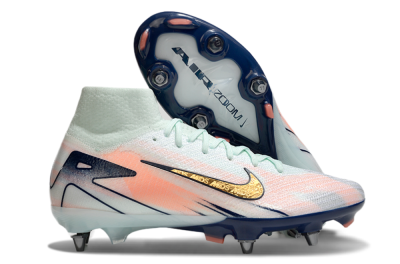 Nike Air Zoom Mercurial Superfly 10 Elite SG High-Tops Soccer Cleats - Jade/Gold/Red