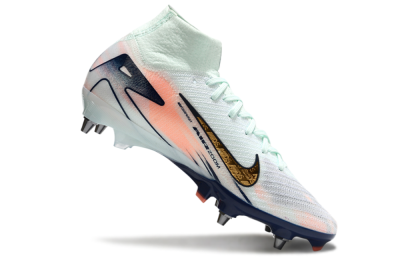 Nike Air Zoom Mercurial Superfly 10 Elite SG High-Tops Soccer Cleats - Jade/Gold/Red