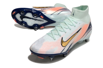 Nike Air Zoom Mercurial Superfly 10 Elite SG High-Tops Soccer Cleats - Jade/Gold/Red