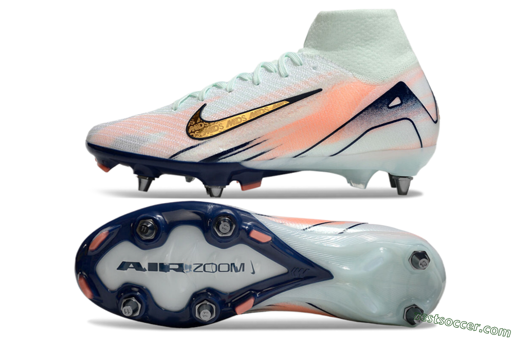 Nike Air Zoom Mercurial Superfly 10 Elite SG High-Tops Soccer Cleats - Jade/Gold/Red 1