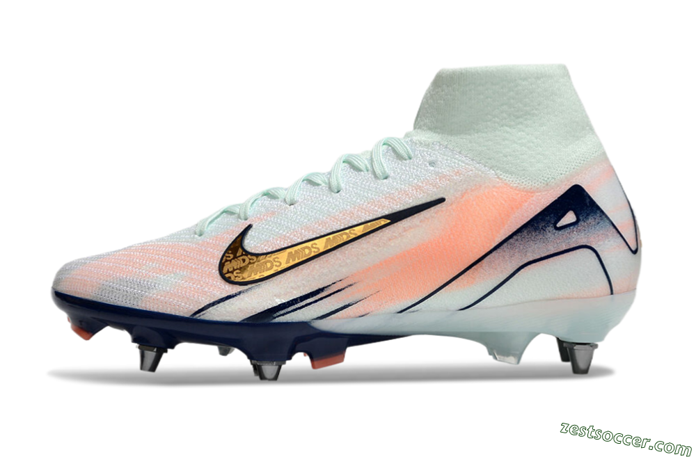 Nike Air Zoom Mercurial Superfly 10 Elite SG High-Tops Soccer Cleats - Jade/Gold/Red 2