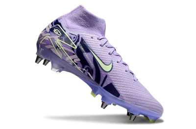 Nike Air Zoom Mercurial Superfly 10 Elite SG High-Tops Soccer Cleats - Purple/Yellow/Blue