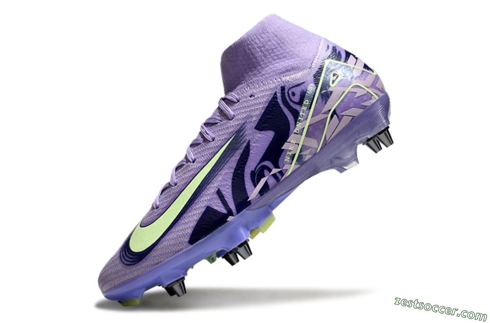 Nike Air Zoom Mercurial Superfly 10 Elite SG High-Tops Soccer Cleats - Purple/Yellow/Blue 5