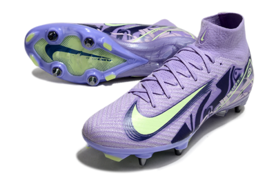 Nike Air Zoom Mercurial Superfly 10 Elite SG High-Tops Soccer Cleats - Purple/Yellow/Blue