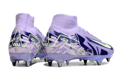 Nike Air Zoom Mercurial Superfly 10 Elite SG High-Tops Soccer Cleats - Purple/Yellow/Blue