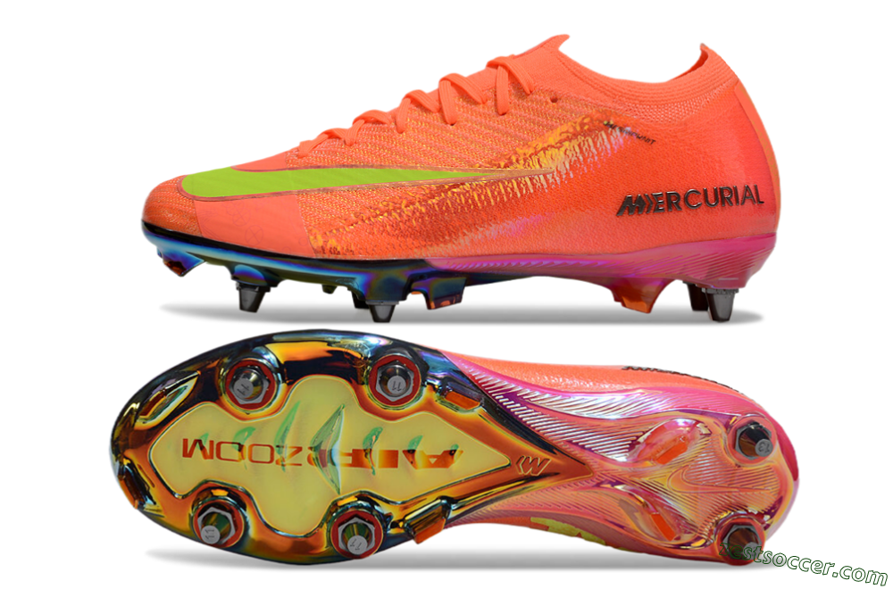 Nike Air Zoom Mercurial Vapor 16 Elite SG Low-Tops Soccer Cleats - Red/Yellow/Gold 1