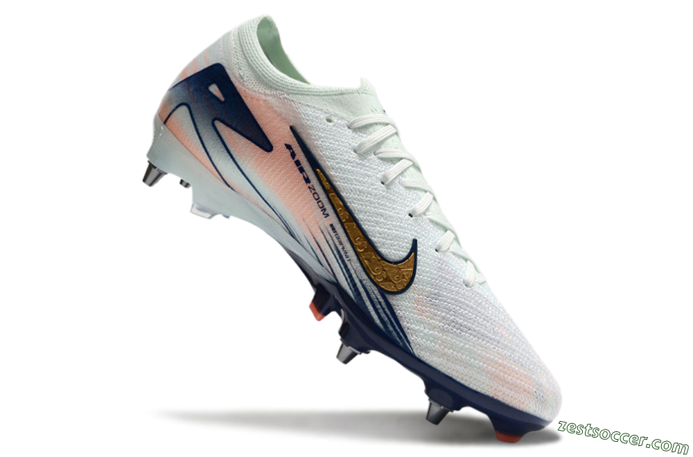 Nike Air Zoom Mercurial Vapor 16 Elite SG Low-Tops Soccer Cleats - Jade/Gold/Blue 4