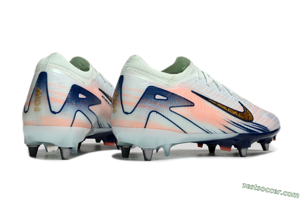 Nike Air Zoom Mercurial Vapor 16 Elite SG Low-Tops Soccer Cleats - Jade/Gold/Blue 6