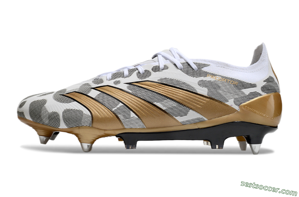 Adidas Predator Elite 25 SG Low-Tops Soccer Cleats - White/Black/Gold 2