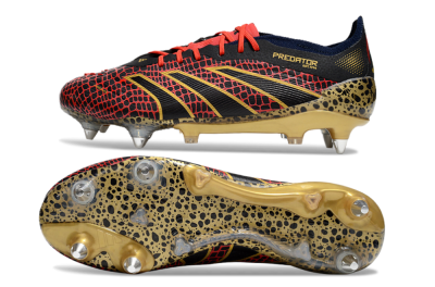 Adidas Predator Elite 25 SG Low-Tops Soccer Cleats - Black/Red/Gold