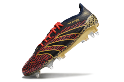 Adidas Predator Elite 25 SG Low-Tops Soccer Cleats - Black/Red/Gold