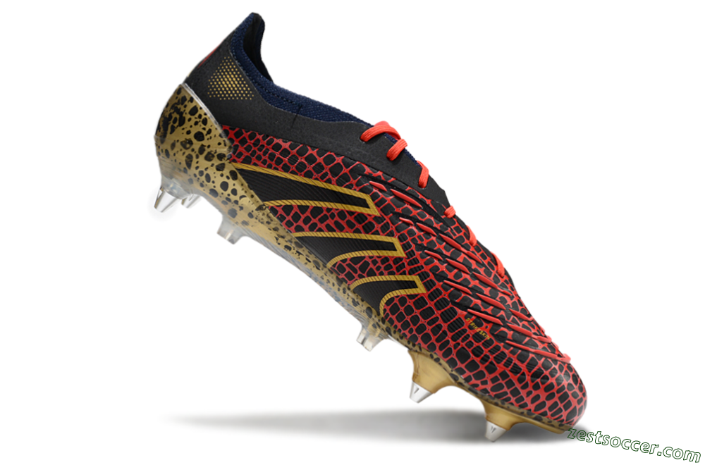 Adidas Predator Elite 25 SG Low-Tops Soccer Cleats - Black/Red/Gold 4