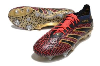 Adidas Predator Elite 25 SG Low-Tops Soccer Cleats - Black/Red/Gold