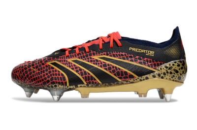 Adidas Predator Elite 25 SG Low-Tops Soccer Cleats - Black/Red/Gold