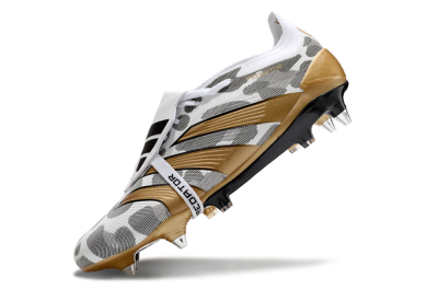 Adidas Predator Elite Foldover Tongue SG Low-Tops Soccer Cleats - White/Black/Gold