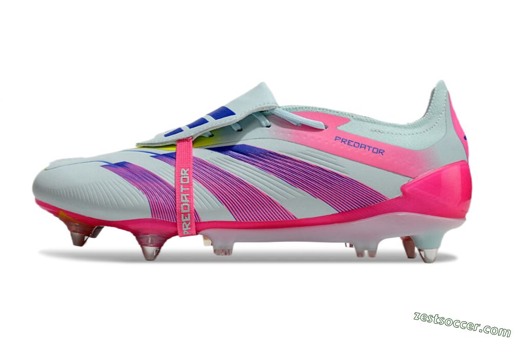 Adidas Predator Elite Foldover Tongue SG Low-Tops Soccer Cleats - Jade/Blue/Pink 2