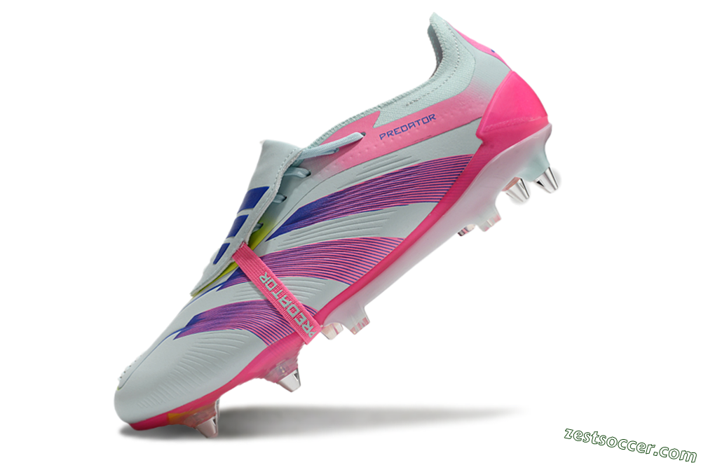 Adidas Predator Elite Foldover Tongue SG Low-Tops Soccer Cleats - Jade/Blue/Pink 5