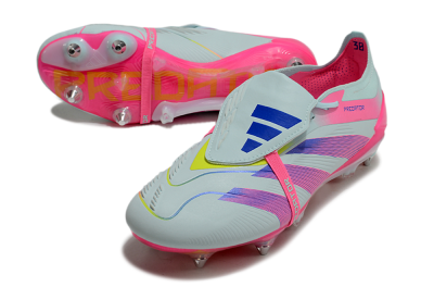 Adidas Predator Elite Foldover Tongue SG Low-Tops Soccer Cleats - Jade/Blue/Pink