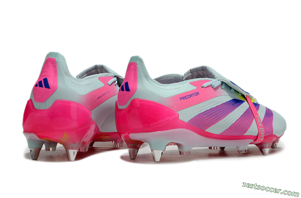 Adidas Predator Elite Foldover Tongue SG Low-Tops Soccer Cleats - Jade/Blue/Pink 6