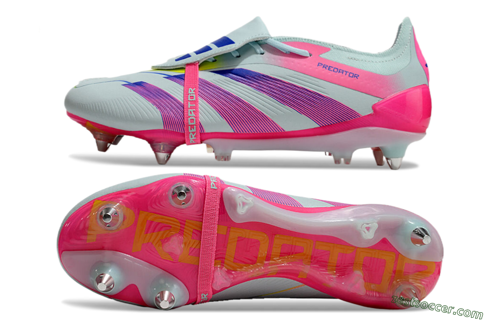 Adidas Predator Elite Foldover Tongue SG Low-Tops Soccer Cleats - Jade/Blue/Pink 1