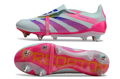Adidas Predator Elite Foldover Tongue SG Low-Tops Soccer Cleats - Jade/Blue/Pink