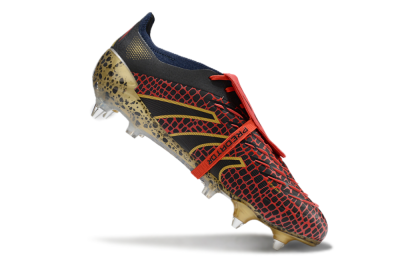 Adidas Predator 25 Elite Foldover Tongue SG Low-Tops Soccer Cleats - Black/Red/Gold