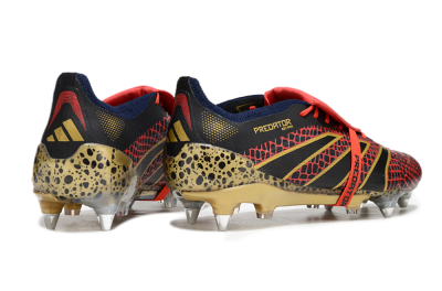 Adidas Predator 25 Elite Foldover Tongue SG Low-Tops Soccer Cleats - Black/Red/Gold