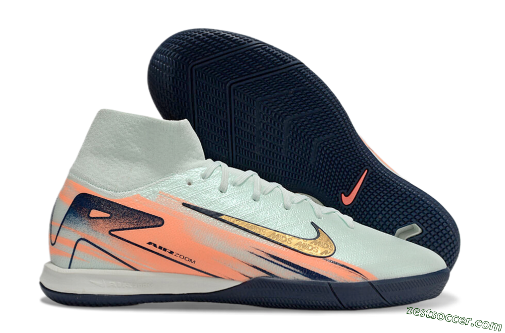 Nike Air Zoom Mercurial Superfly 10 Elite IC High-Tops Soccer Shoes - Jade/Gold/Red 0