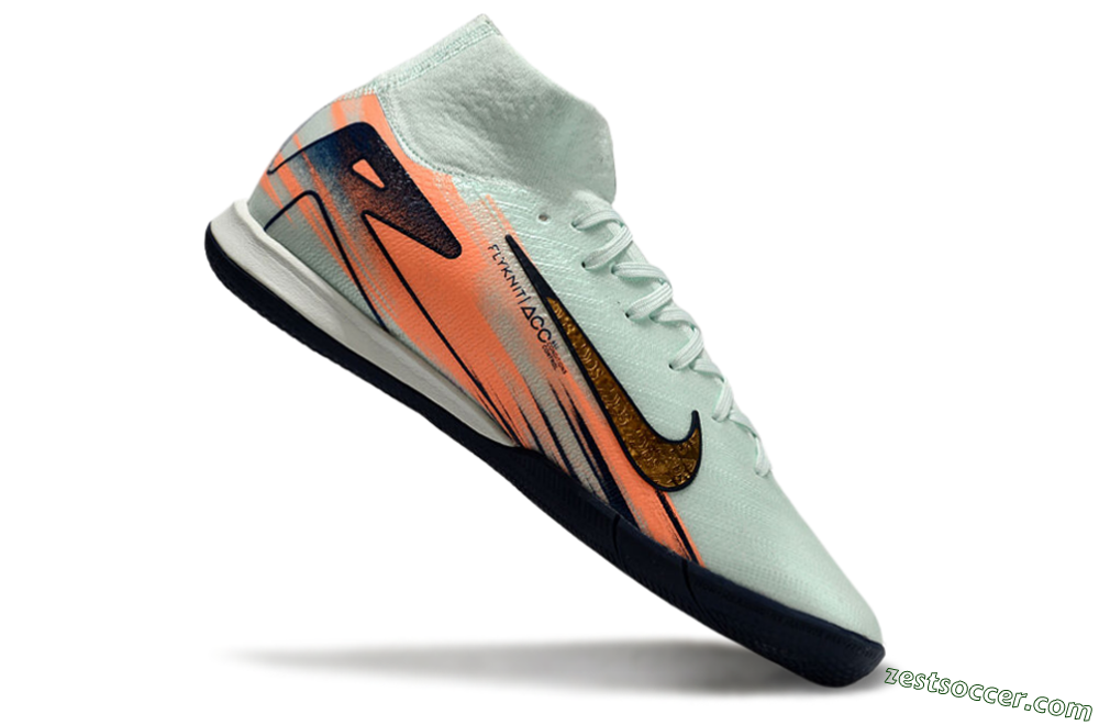 Nike Air Zoom Mercurial Superfly 10 Elite IC High-Tops Soccer Shoes - Jade/Gold/Red 4