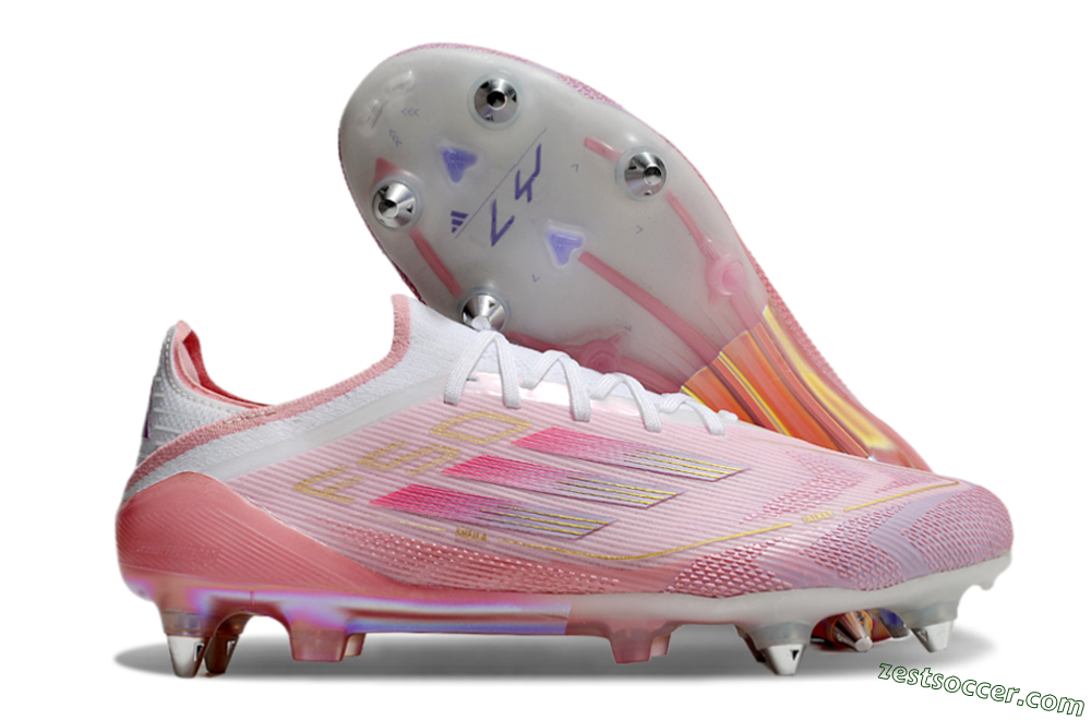Adidas F50 304 Elite SG Low-Tops Soccer Cleats - Pink/White/Gold 0