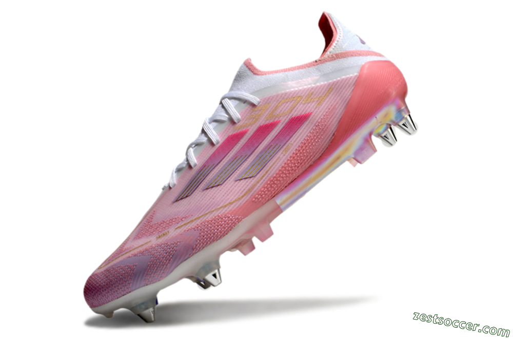 Adidas F50 304 Elite SG Low-Tops Soccer Cleats - Pink/White/Gold 5