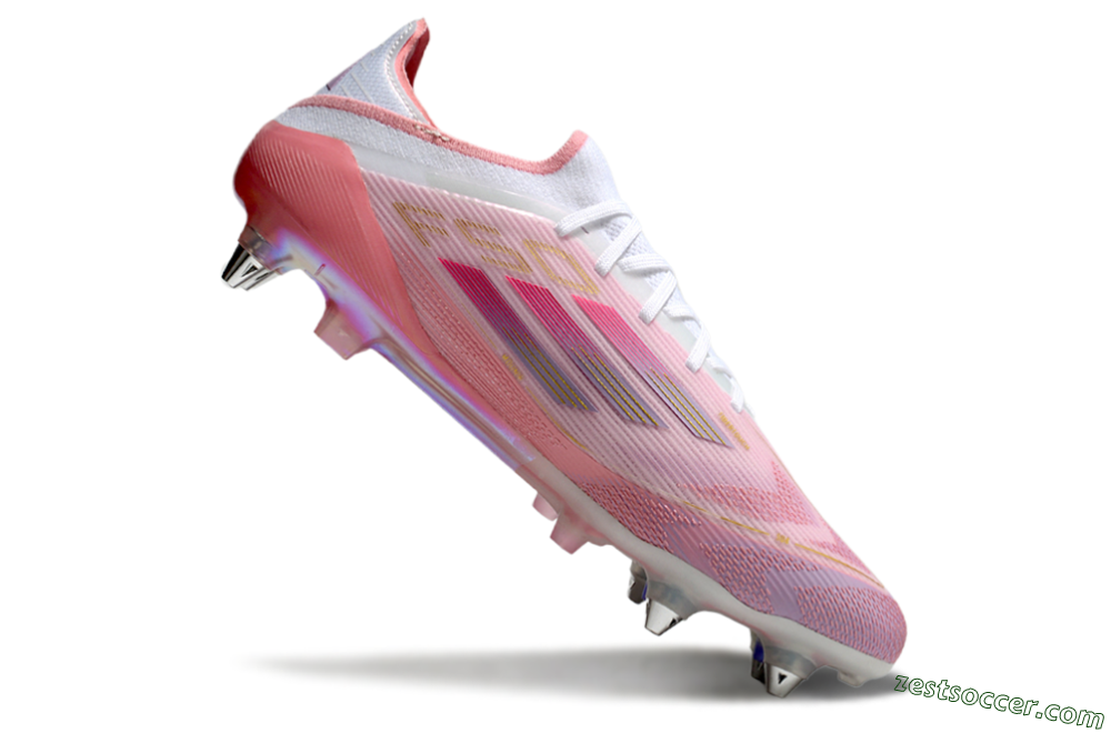 Adidas F50 304 Elite SG Low-Tops Soccer Cleats - Pink/White/Gold 4
