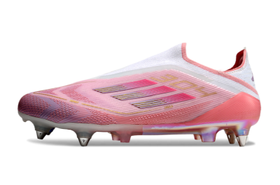 Adidas F50 304 Elite Laceless SG Low-Tops Soccer Cleats - Pink/White/Gold