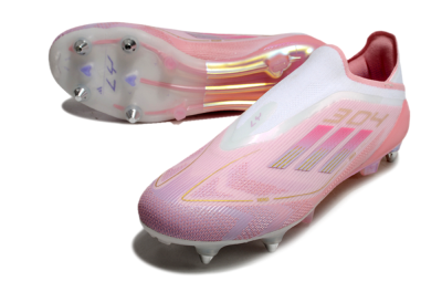 Adidas F50 304 Elite Laceless SG Low-Tops Soccer Cleats - Pink/White/Gold