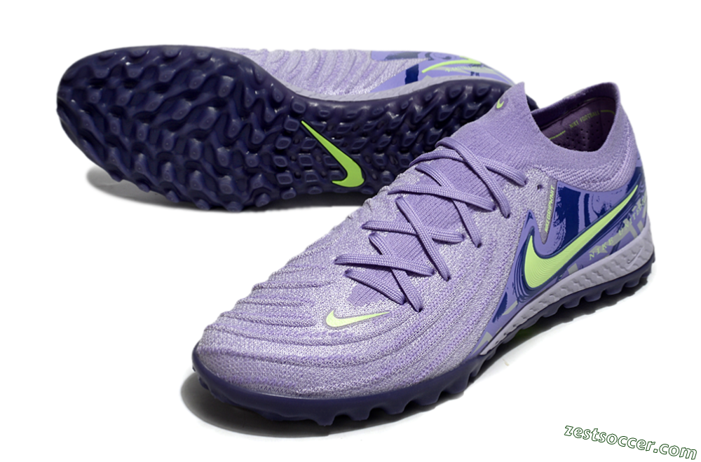 Nike Phantom GX 2 Elite TF Low-Tops Soccer Shoes - Purple/Yellow/White 3