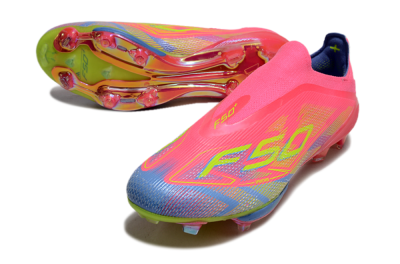 didas F50+ Elite Lightstrike Pro Laceless FG Low-Tops Soccer Cleats - Red/Yellow/Blue