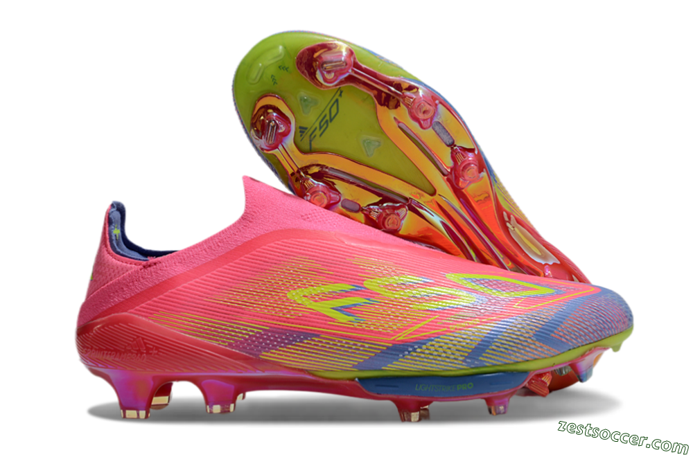 didas F50+ Elite Lightstrike Pro Laceless FG Low-Tops Soccer Cleats - Red/Yellow/Blue 0