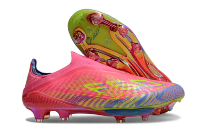 didas F50+ Elite Lightstrike Pro Laceless FG Low-Tops Soccer Cleats - Red/Yellow/Blue