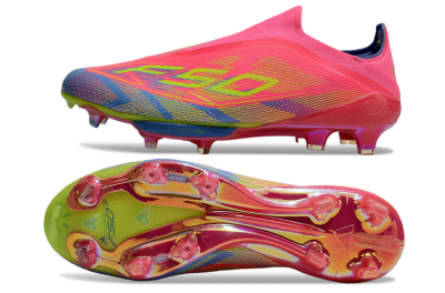 didas F50+ Elite Lightstrike Pro Laceless FG Low-Tops Soccer Cleats - Red/Yellow/Blue