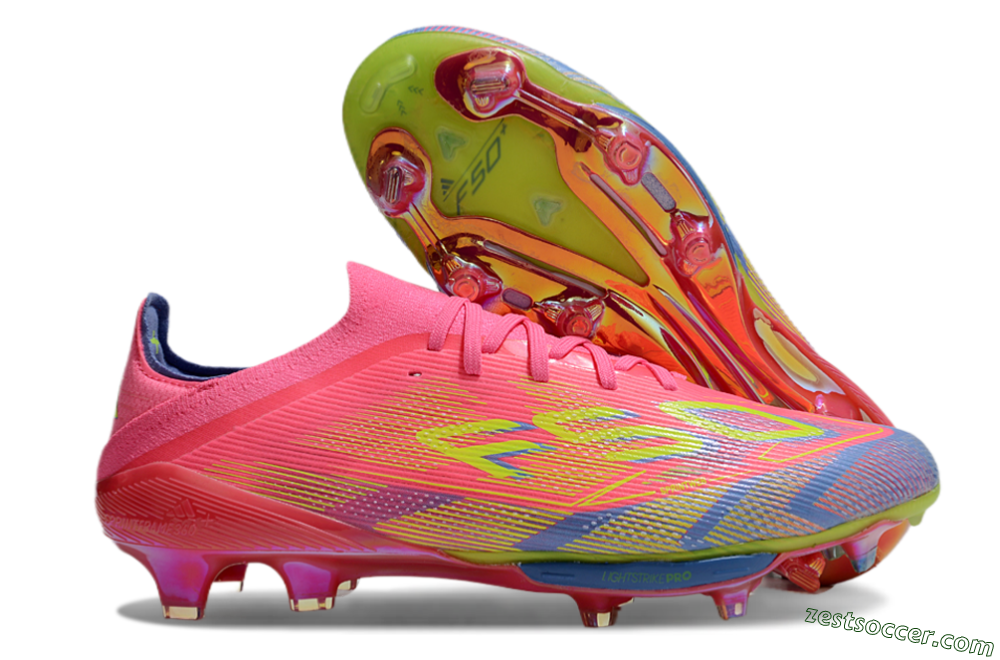 Adidas F50 Lightstrike Pro Elite FG Low-Tops Soccer Cleats - Red/Yellow/Blue 0
