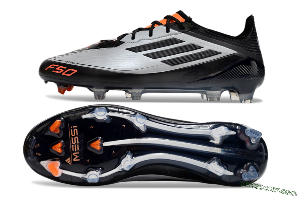Adidas F50 Elite Messi FG Low-Tops Soccer Cleats - Silver/Black/Orange 1