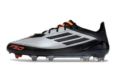 Adidas F50 Elite Messi FG Low-Tops Soccer Cleats - Silver/Black/Orange