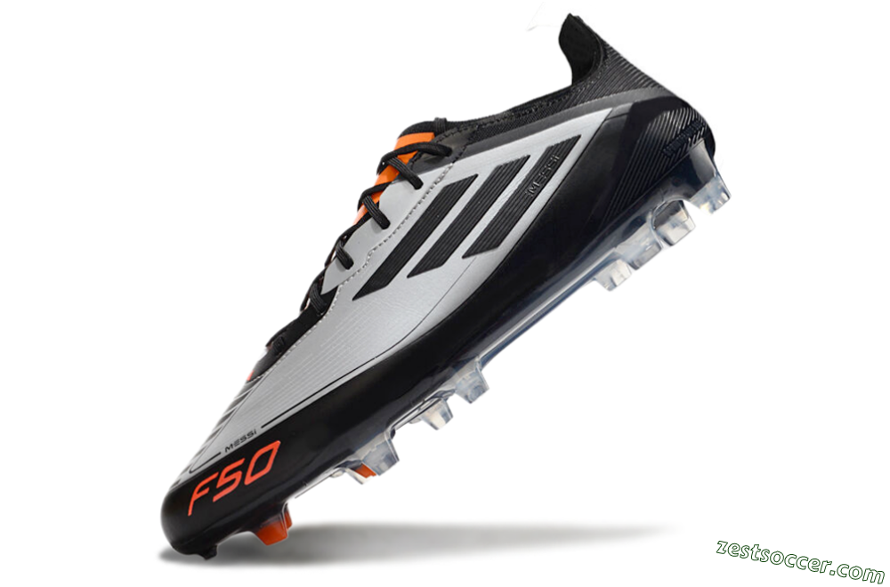 Adidas F50 Elite Messi FG Low-Tops Soccer Cleats - Silver/Black/Orange 5